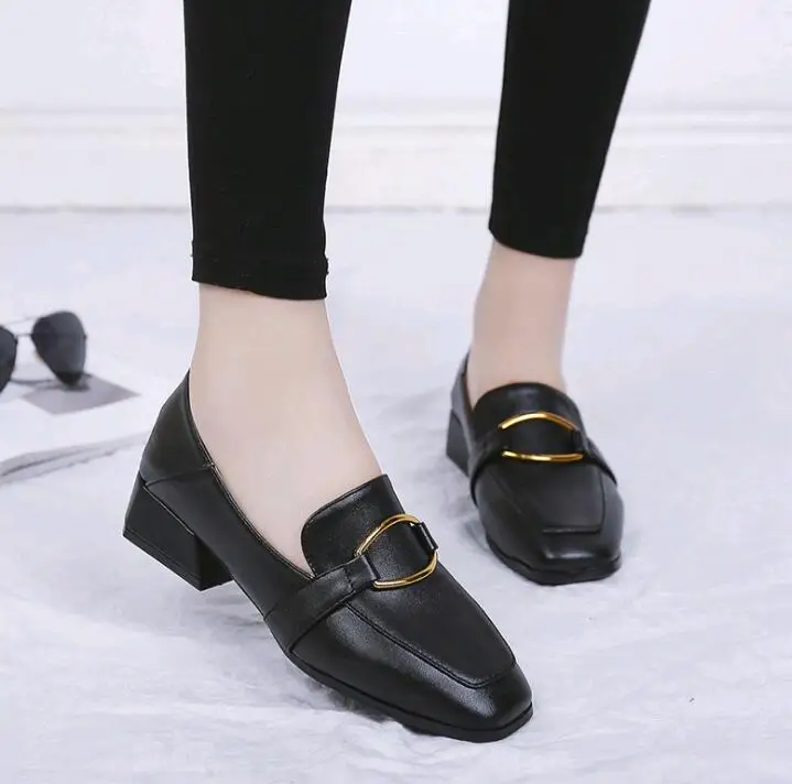 Женская кожаная обувь; женская повседневная обувь; Высококачественная женская обувь; сезон весна-осень; цвет белый - Цвет: Черный