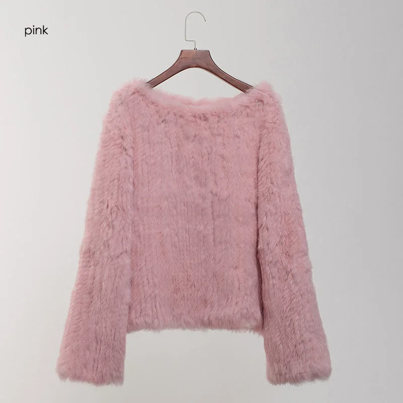 Pudi CT802 женское вязаное пальто с натуральным кроличьим мехом, новинка, брендовые зимние теплые пальто для девочек, куртки, свитера размера плюс, черный, розовый