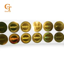 Золотой Фон аннулируется, если удалить Гарантия Голограмма самоклеющиеся наклейки, 15 мм круглый warrantity один раз использовать лазерный наклейки