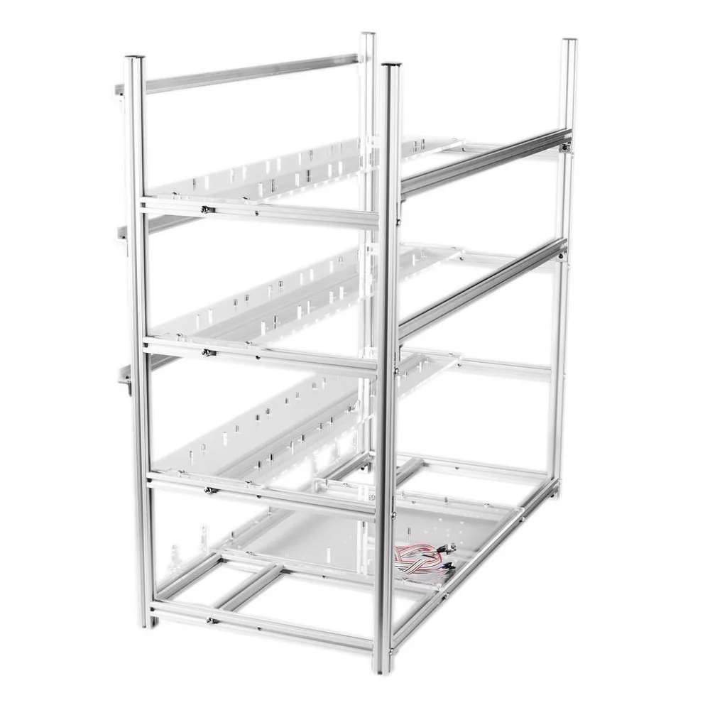 

Heat Dissipation 12/14/19GPU Mining Frame Case Stackable Design Aluminum Acrylic Insulation Mining Frame Case without fans