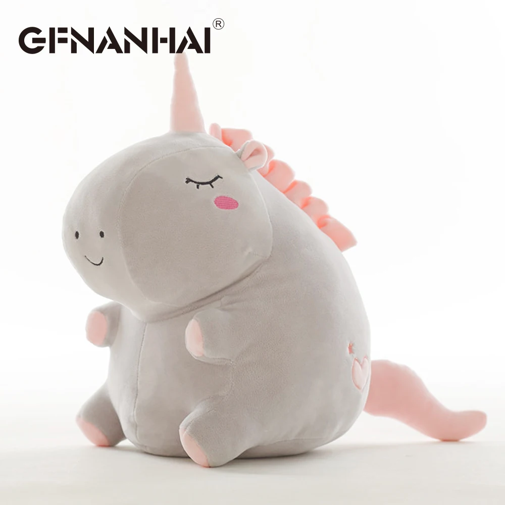 1pc 38cm kawaii round unicorn plush toy stuffed soft cute animal plush pillow doll for kids children lovely birthday gift