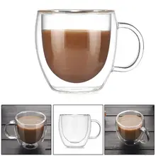 Двухслойные Стеклянные Кофейные чашки термостойкие с ручкой молоко прозрачная стеклянная чашка чайные кружки ручной работы креативная пивная чашка для напитков