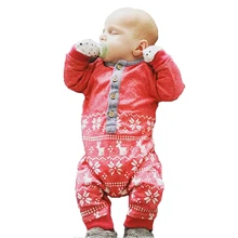 Hiver Bébé Garçon Fille Barboteuse 2017 Cartoon Renne Motif Laine Fille Garçon Vêtements Barboteuse D’hiver De Noël Nouveau Infantile Bébé Salopette