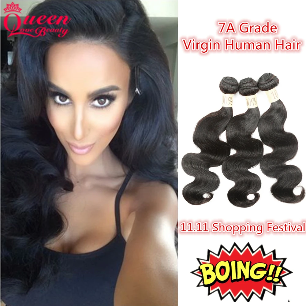 Cheap 3 Bundles Malaysian Hair Weave Suagar Body Wave Nature Black Color Extensions 7A Unprocessed Virgin Human Weft Crohet |