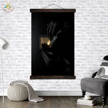

Black Art Gold Poker Modern Wall Art Print Pop Art Picture And Poster Solid Wood Hanging Scroll Canvas Painting Home Decor