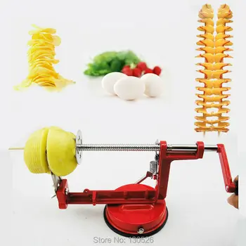 

1Set Tornado Spiral Potato Cutter Slicer Twist Potato Cutting Machine Potato Clips Slicer Cutter Tower Vegetable Cooking Tools