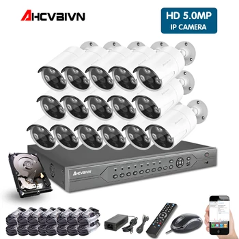 

h.265/264 16CH POE NVR system plug and play uhd 5mp ip camera poe dome 48v system Surveillance poe kit 16ch nvr 4k 5mp