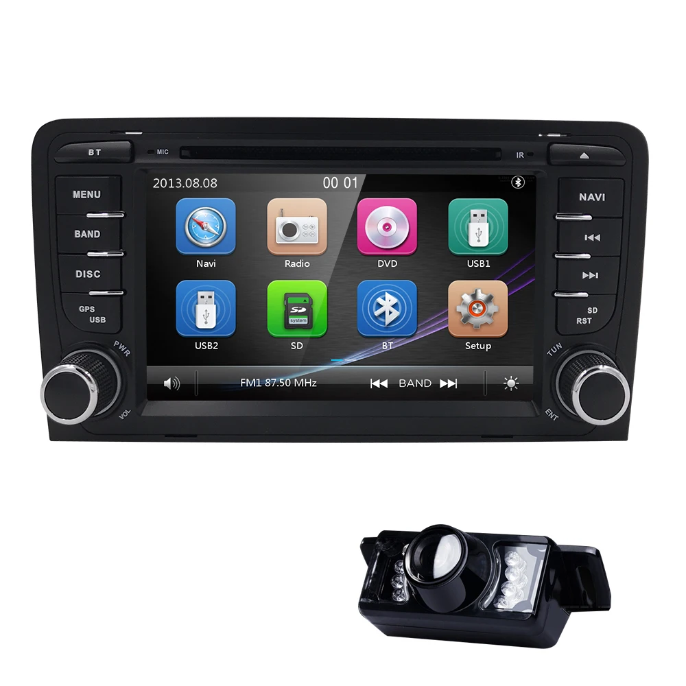 Clearance 7"AutoRadio 2 din Head unit For Audi A3 S3 RS3 2003 2004 2005 2006 2007 2008 2009 2010 2011 CAR DVD Player Multimedia Audio 3G 1