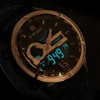 メンズ腕時計トップブランドの高級 NAVIFORCE 男性フルスチールデュアルディスプレイ腕時計防水 LED クロノグラフメンズ腕時計 montre オム
