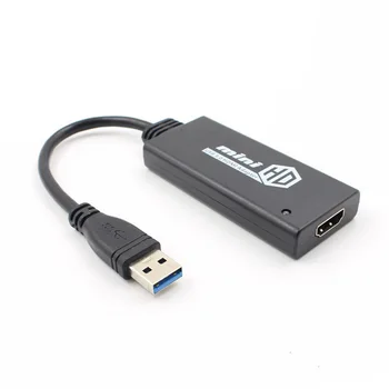 

dhl or fedex 50pcs USB3.0 Male to HDMI Female Converter Cable 1080P Cable External Video Card Multi Monitor Adapter