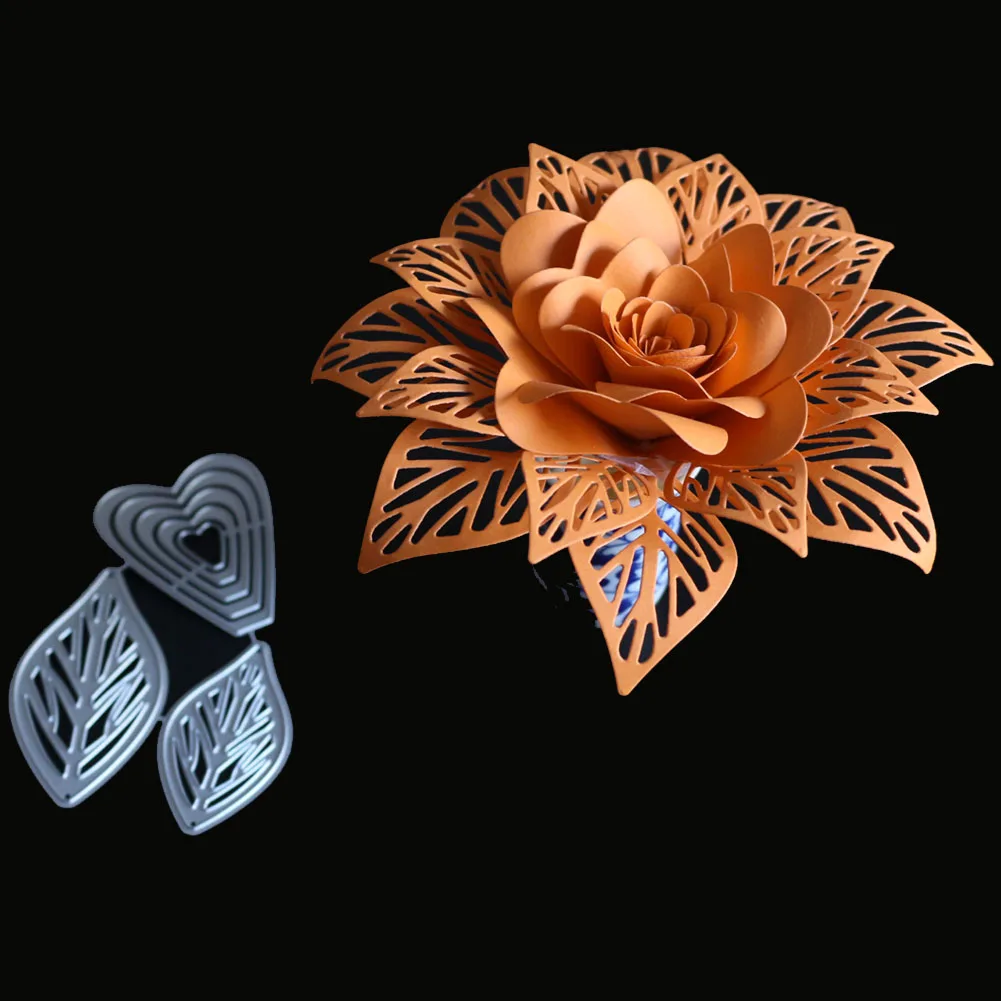 

3D Flowers Leaves Stencil Metal Cutting Dies Fustelle Metalliche Per Scrapbooking Craft Dies Stamps and Dies Stitch Embossing