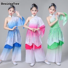 2019 new traditional chinese hanfu children dancing clothing red classic dress folk dance performance costumes for kids girls 2018 spring chinese traditional dance costume children mesh lace kids folk dance costumes modern hanfu for girls national dress