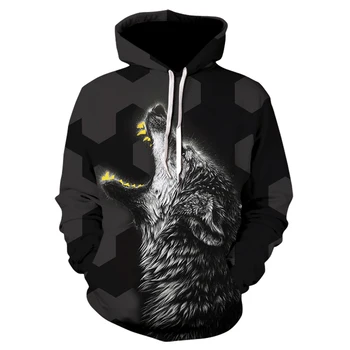 

Cool Wolf hoodie 3D unisex sports and menswear brand hoodie animal casual sportswear DropShip
