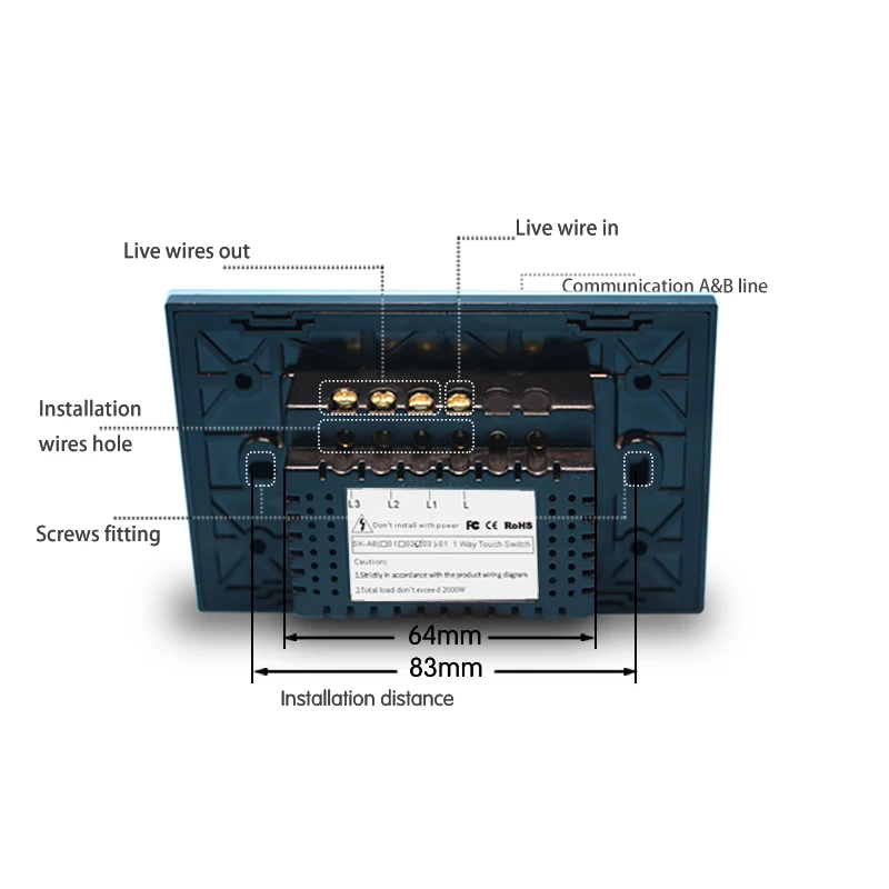 Cnskou US/AU, 3 комплекта, 2 варианта, Стандартный, AC110V/220 В, настенный светильник, сенсорный экран, переключатели, Хрустальное стекло, светодиодный, умный дом, автоматизация