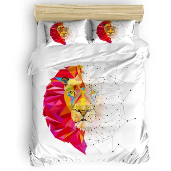 

Geometric Block Lion National Flag Day Duvet Cover Sets California King Comforter Sets Mother's Day Living Room April Fools