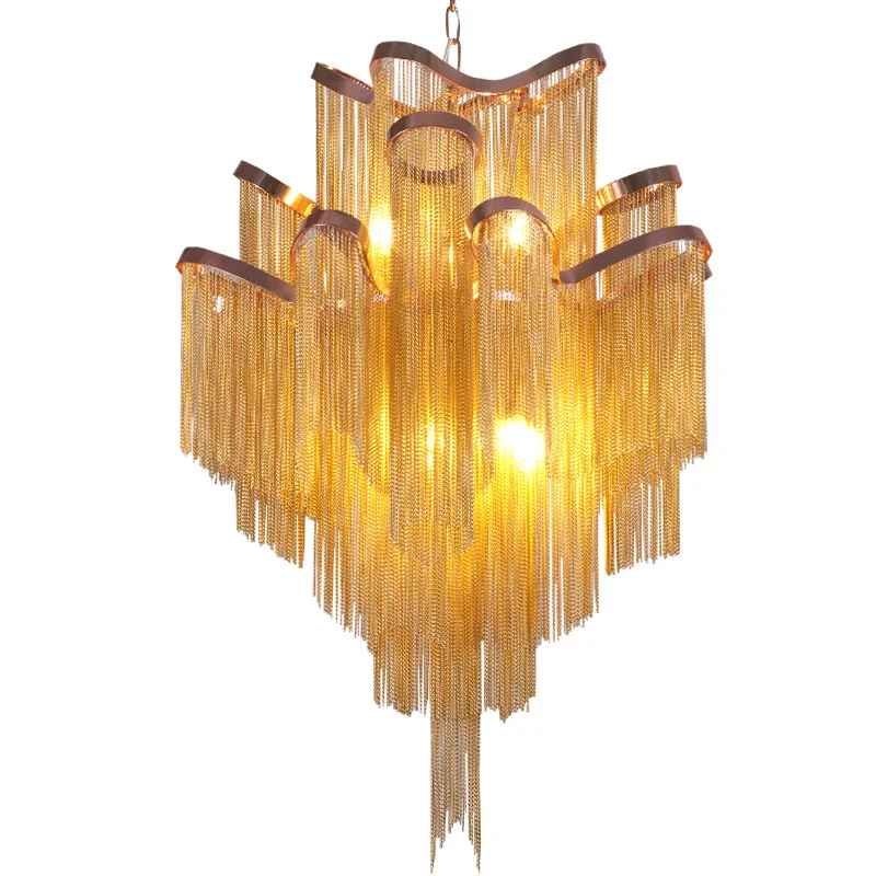 wongshi Modern Gold Silver Cloth Shape Aluminium Pendant ...