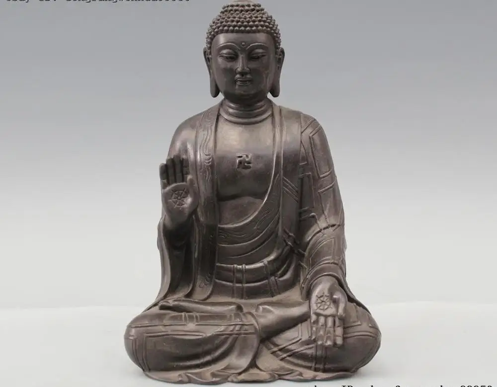 

Chinese Pure Copper Bronze Sakyamuni Shakyamuni Tathagata Amitabha Buddha Statue