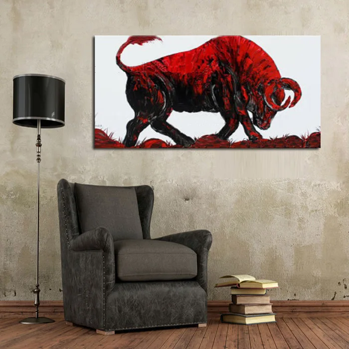 Абстрактная масляная живопись Bullfighting ручная роспись Картина на холсте с