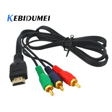 Brandnew 1080p hdmi -- macho compatível para 3 rca cabo de áudio vídeo hdmi-compatível hdtv vga 3 av cabo conversor adaptador para hdtv