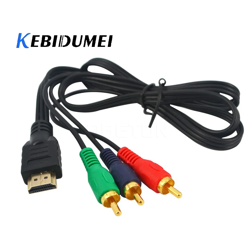 Kebidumei Новый 1080p HDMI штекер на 3 RCA кабель Видео Аудио HDTV VGA AV адаптер шнура конвертера