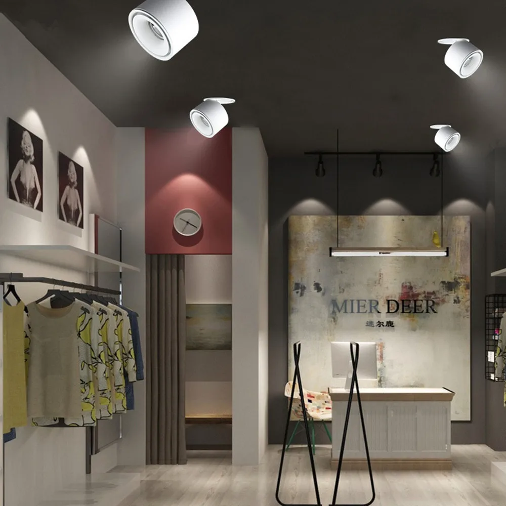 [DBF]90 Degree Foldable LED Recessed Downlight 3W 5W 7W 10W 12W 15W Clothing Store Pic Background Ceiling Spot Light AC85-265V