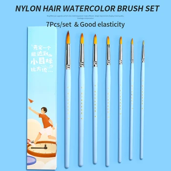 

7Pcs/set Multifunction Watercolor Brush Different Material Paint Brush For Oil Acrylic Painting For Drawing School Art Supply