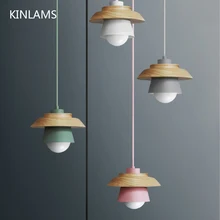 Красочные Подвесные Светильники Macaron, скандинавские деревянные подвесные лампы, люстры в стиле арт-деко, подвесной светильник для гостиной, Lamparas