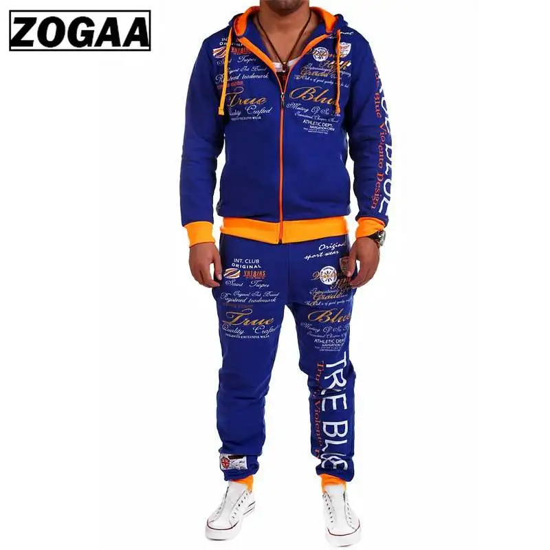 ZOGAA, новинка, разноцветный мужской спортивный костюм, Повседневный, комфортный, спортивный костюм, мужская спортивная куртка, ropa hombre,, спортивные костюмы для мужчин на молнии
