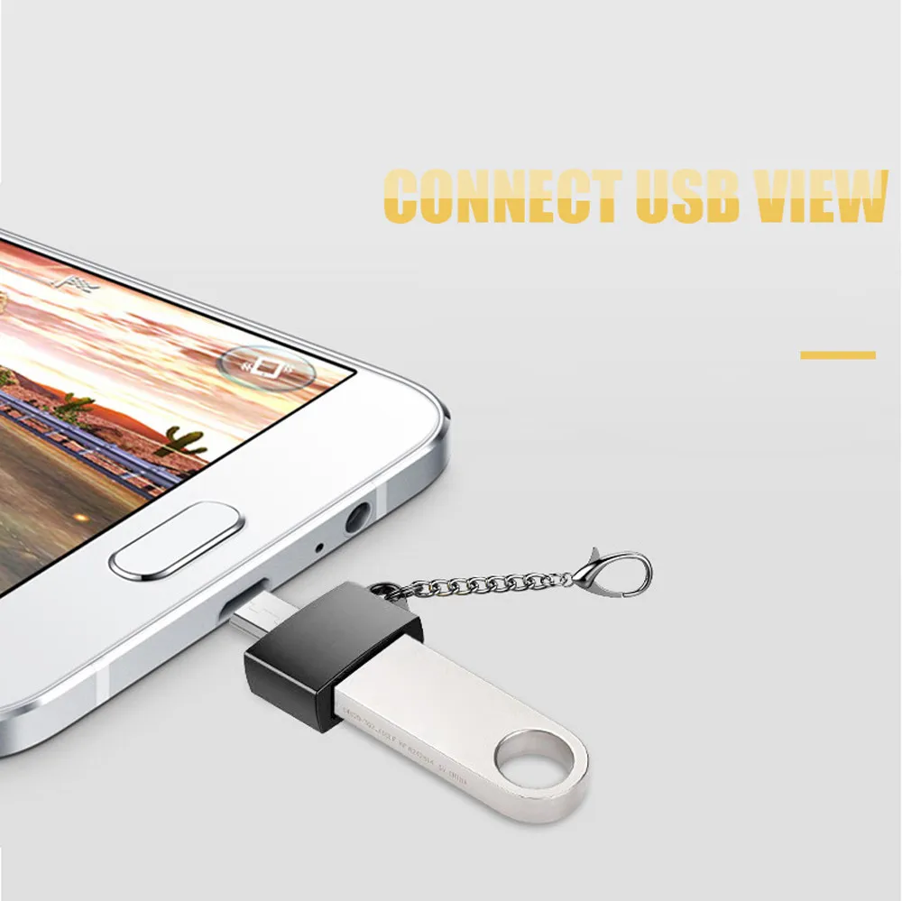 FUBER брендовый Металлический Micro USB штекер для USB 2,0 A Женский Адаптер конвертера OTG с брелоком Прямая поставка