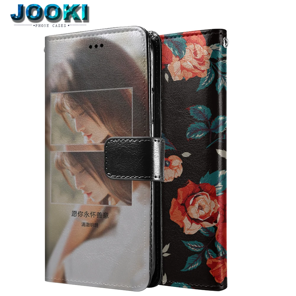 JOOKI PU Wallet Leather Case Cover DIY Custom Name