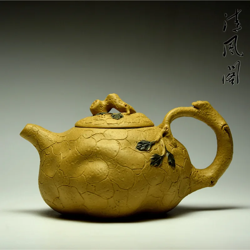 210 мл аутентичный китайский чайник для заварки чая редкий Золотой грязевой чайник знаменитый китайский кунг-фу чай Zisha чайник Pu'er чай черный чай подарок