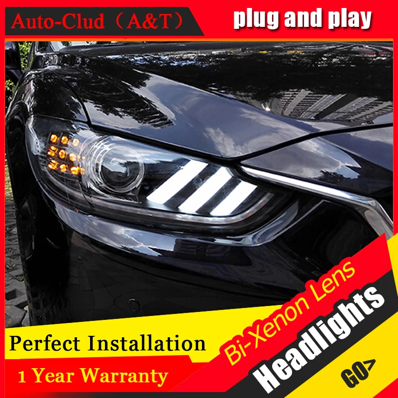 Auto Clud Car Styling for 2014 New Mazda 6 LED Headlight Mazda6 Headlights DRL Lens Double