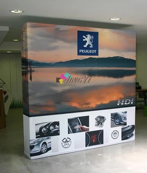 

Portable Exhibition Booth 3X3 POP up fabric Banner 8ft POPup Tradeshow Event Display Stand with End Cap