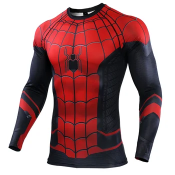 

Spider Man Compression Shirt Men 3D Printed Fitness T Shirts Men Raglan Sleeve Gym Shirt Training Bodybuilding Tops Rashguard