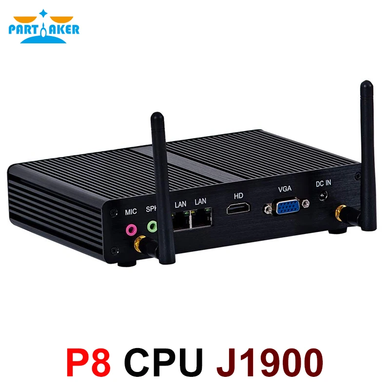 

Fanless Industrial PC Mini Computers Windows 10 Pro Linux Ubuntu Intel Quad Core J1900 2 Lan 2 RS232 RS422 RS485 VGA HDMI