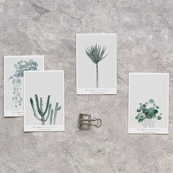 

multi-use 5.2*8cm 54pcs Mini Card simple Plant painting print DIY Scrapbooking card party invitation cards gift message card