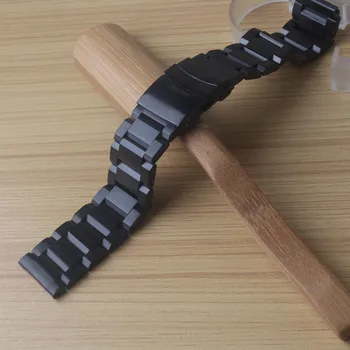 

Black Stainless steel Watchbands Strap With Safety Folding Buckle 18mm 20mm 22mm 24mm Mens Wristwatches band bracelet Metal new