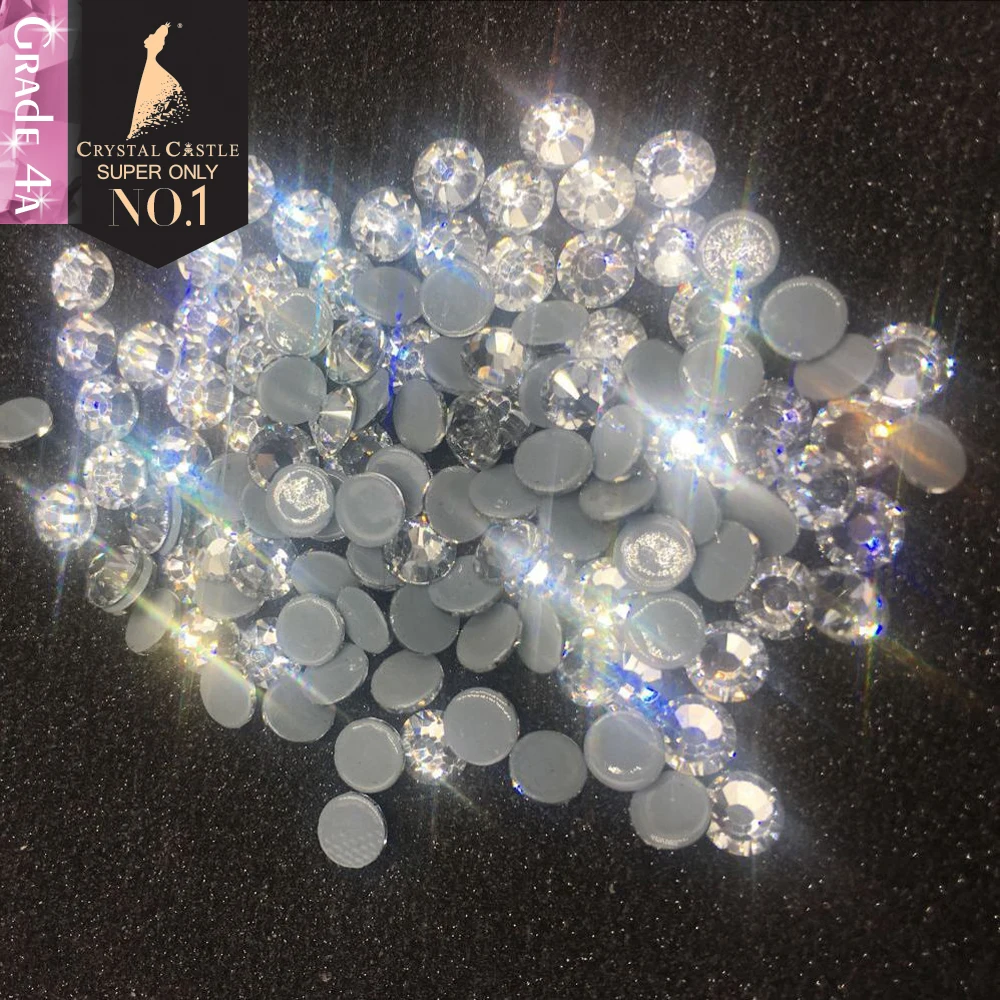 

Crystal Castle Hot fix Rhinestones 4A Clear Crystal Strass Hotfix Rhinestone For Clothes Non Hot Fix Nails Stones And Crystals