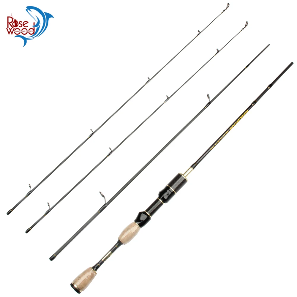 

Rosewood 2 Top Tips Fishing Rod Spinning Travel Ultra Light 1.8m UL Lure Fishing Rod 3 Sections Carbon Fiber Spinning Rods Pole