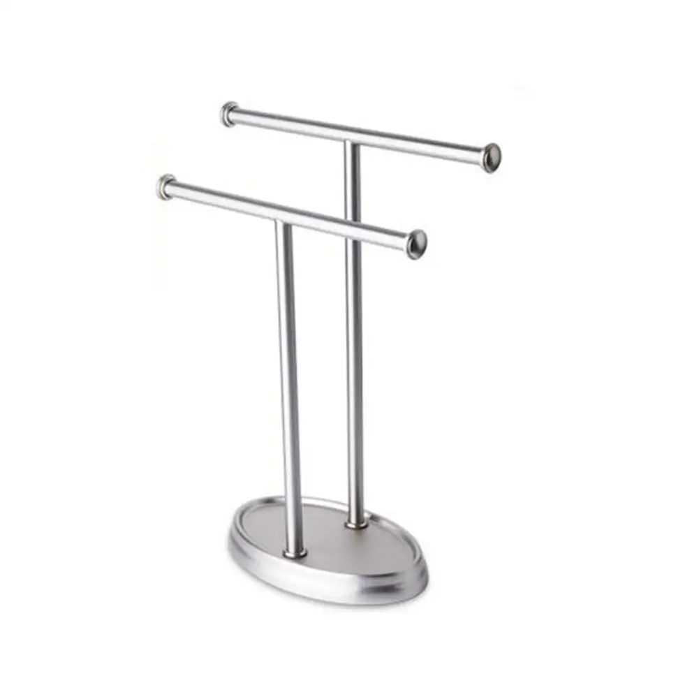 Stainless Steel Hotel Household Towel Rack Floor Double Pole Bathroom