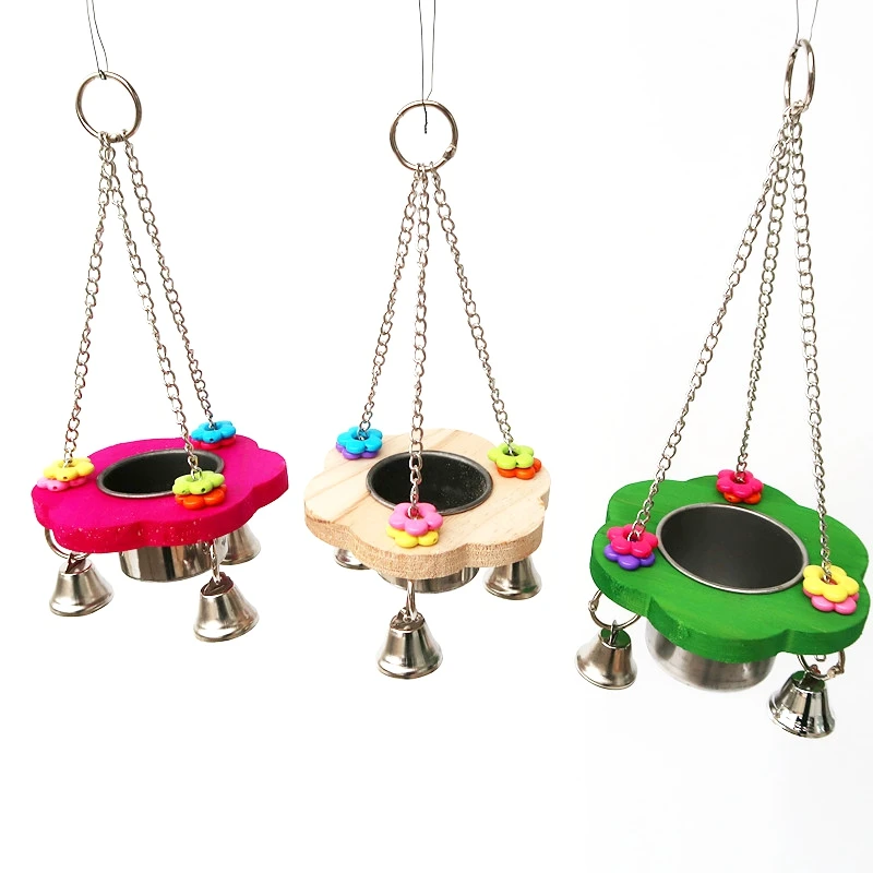 Красочные игрушки-попугаи подвесная коробка для еды для домашних животных Птица миска для кормления клетка игрушка для попугаев птицы гамак держатель колокольчика домашний декор