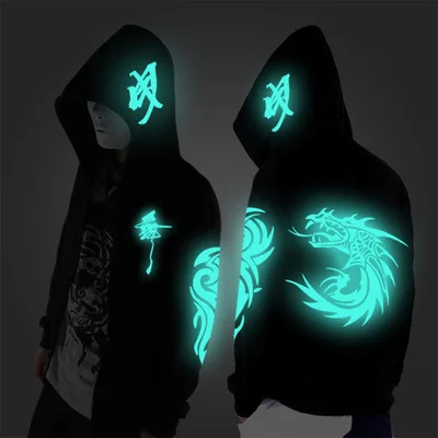 

Noctilucent Long-sleeved Jacket Clothes Loose Coat And Students Fashion Clothing Dance Night Shining Clothing Ghost Dance