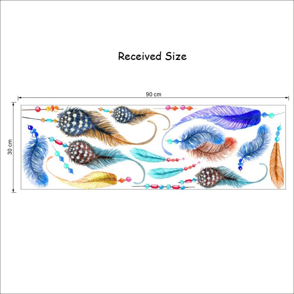 2-set-Feather-Wall-Sticker-Peacock-Feathers-Wall-Decal-Wall-Decoration-S0001B (1)