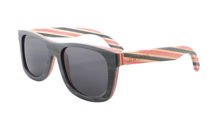 Опт деревянные солнцезащитные очки для женщин и мужчин Поляризованные очки для вождения настоящий скейтборд деревянный каркас солнцезащитные очки тени 17 цветов - Цвет линз: 68004C10