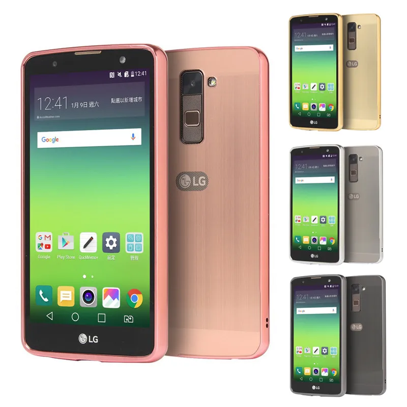 

For LG Stylus 2 Plus K530 5.7'' Case Plating Metal Frame with Brushed Back Cover Hard Case for LG Stylus 2 Plus K535N MS550 K530