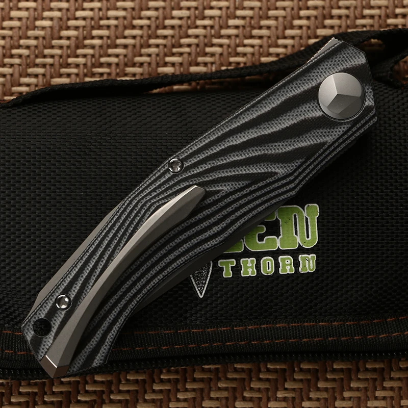 Зеленый Торн перо поворотный складной нож D2 лезвие подшипника G10 3D Ручка Кемпинг Открытый Фруктовый нож практичный Складной Нож EDC
