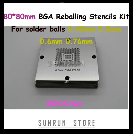 BGA Lötwerkezeug 11 Stück 80X80mm Reballing Rework PS3/XBOX360/WII Schablonen BGA Lötwerkezeug 11 Stück 80X80mm Reballing Rework PS3/XBOX360/WII Schablonen