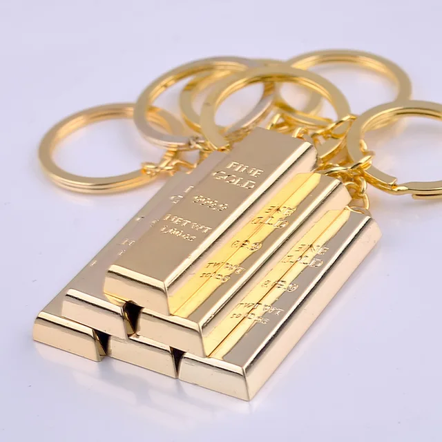24k gold key chain fashion golden keyrings women handbag charms