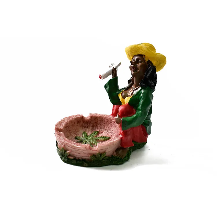 Unique Handmade Cool Fancy Funny Novelty Smoking Weed Herb Rasta Resin Bob Marley Jamaican Cigarette Ashtray