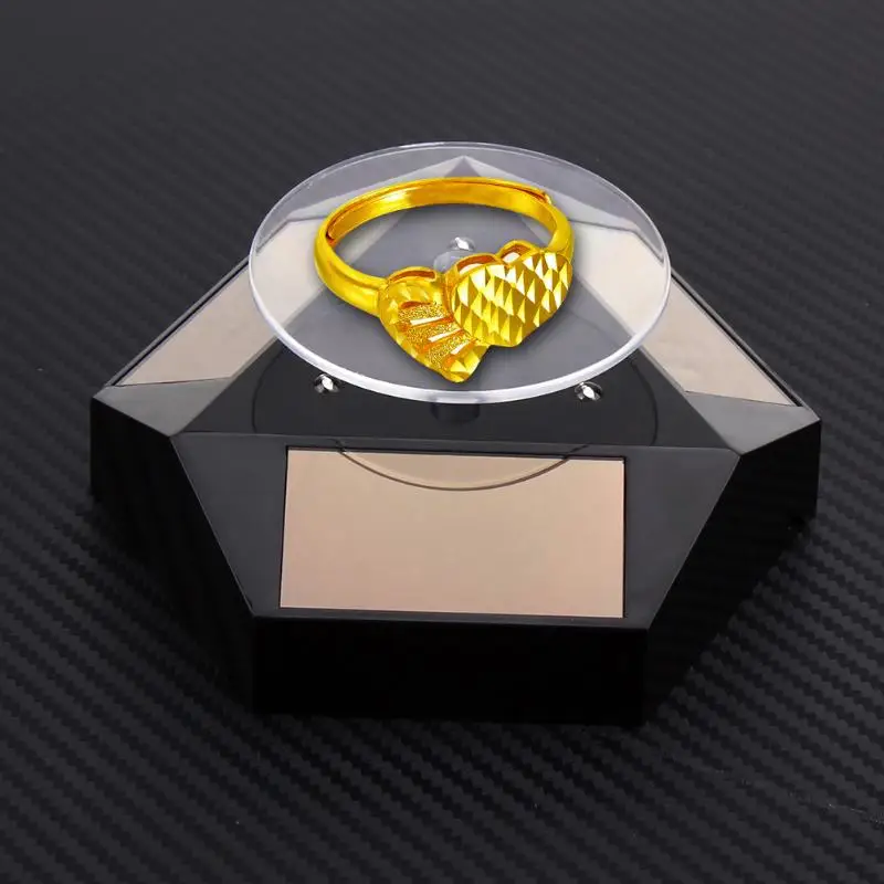 

Solar Powered Jewelry Display Stand 360 Rotating Table with LED Light For Bracelet Watch Jewelry Ring Necklace